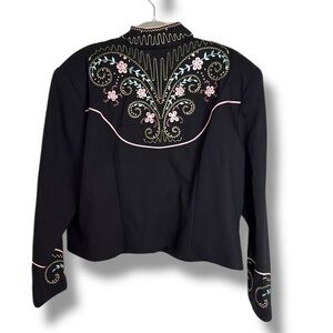 Vintage BMW Designs Floral Embroidered Cropped Western Wool Jacket XL Stagecoach